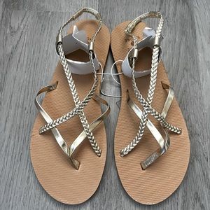 Gold strapped sandals